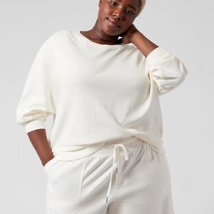 Athleta white crewneck size large